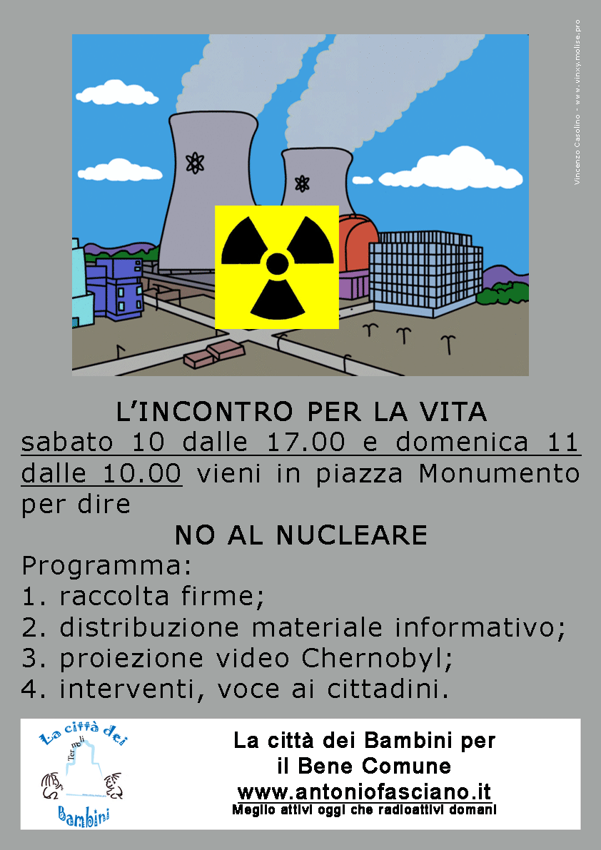 manifestazione contro il nucleare sabato 10 e domenica 11